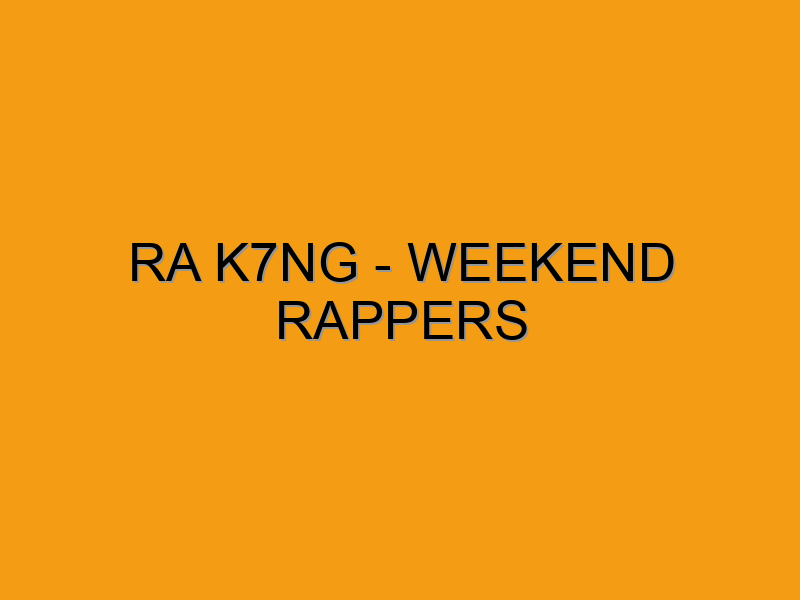 RA K7NG - Weekend Rappers - Folded Waffle