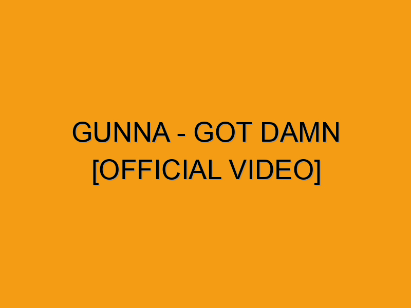 Gunna - GOT DAMN [Official Video] - Folded Waffle