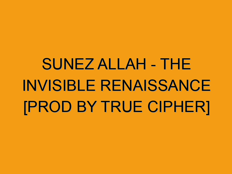 Sunez Allah - The Invisible Renaissance [prod by True Cipher] - Folded ...