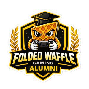 Folded Waffle Gaming Alumni Bubble-free stickers